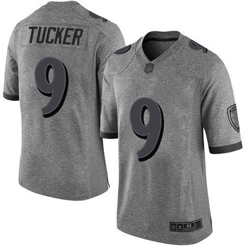 Baltimore Ravens Limited Gray Men Justin Tucker Jersey NFL Football #9 Gridiron->women nfl jersey->Women Jersey